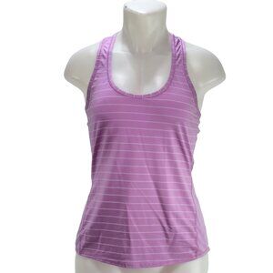 ATHLETA Women's Athletic Activewear Top Pink Striped Racerback Tank Size S